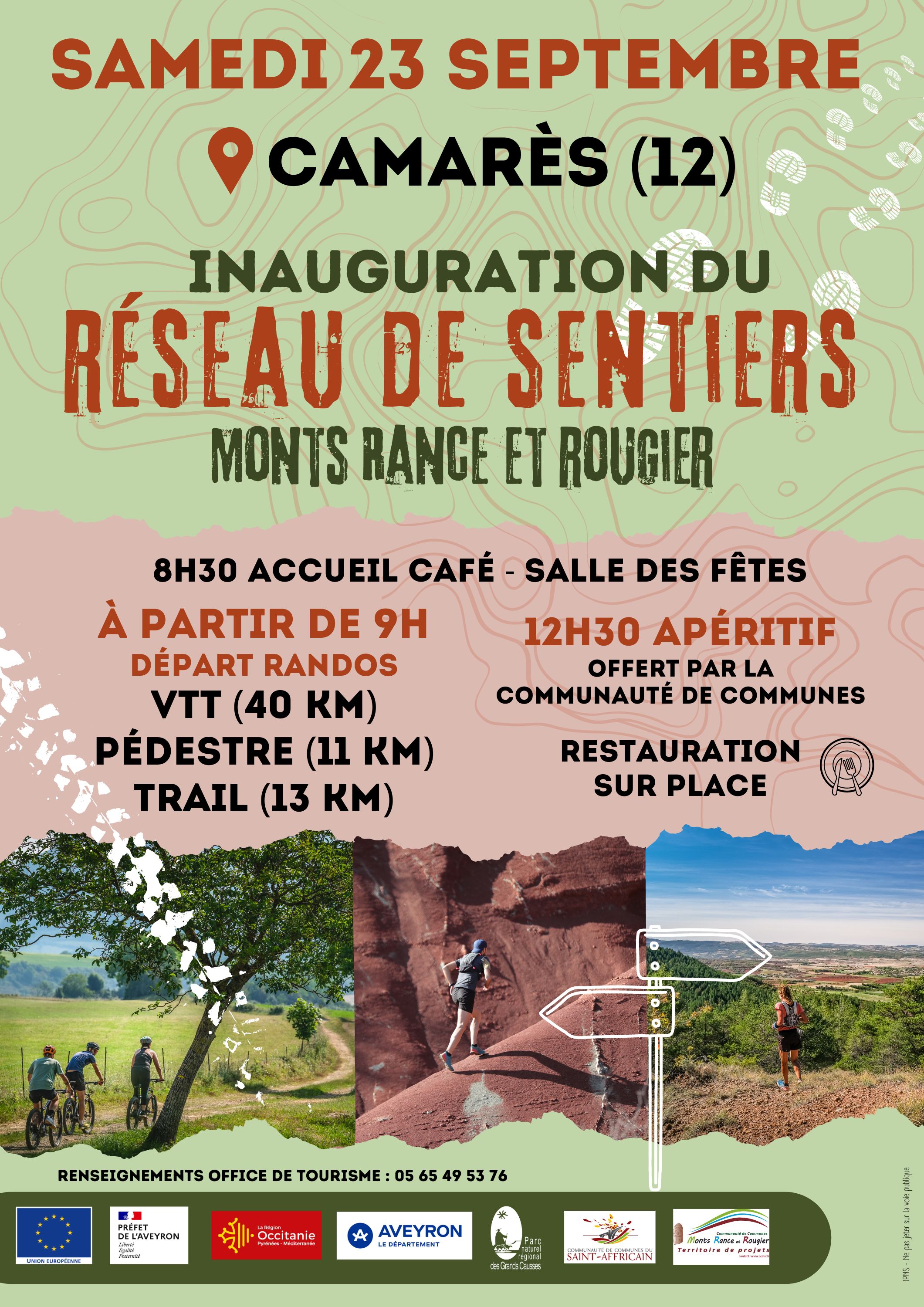 Affiche de Inauguration Réseau de Sentiers Monts Rance et Rougier (1ère édition) à Camarès