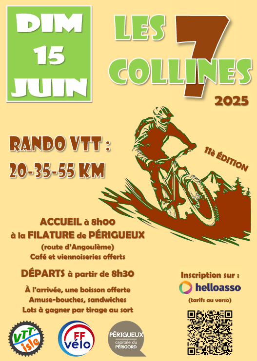 Affiche de La 11ème Randonnée VTT des 7 collines à Périgueux
